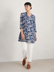Seasalt Cornwall Blue Curves Flow Tunic - Image 3 of 5