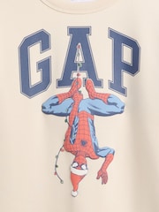 Gap Beige Spider-Man Marvel Relaxed Logo Sweatshirt (4-13yrs) - Image 3 of 3