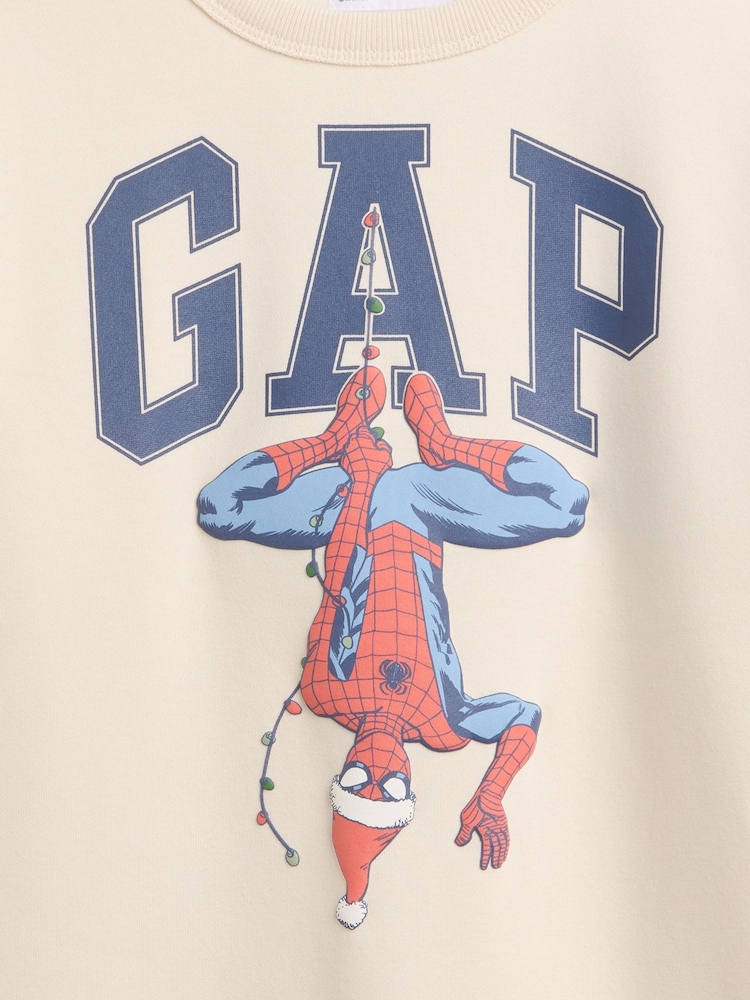 Gap Beige Spider-Man Marvel Relaxed Logo Sweatshirt (4-13yrs) - Image 3 of 3