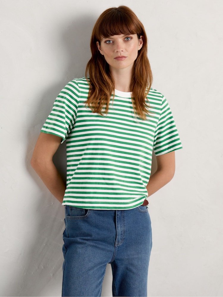 Seasalt Cornwall Green Copseland T-Shirt - Image 1 of 5 Seasalt Cornwall Green Copseland T-Shirt - Image 1 of 5