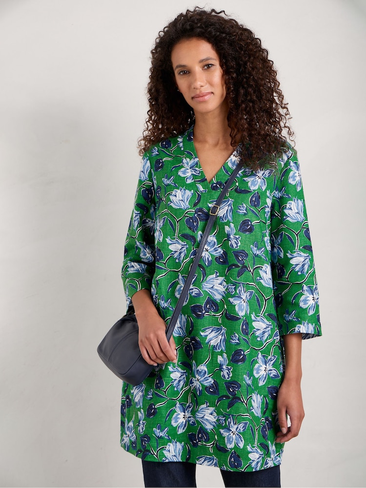 Seasalt Cornwall Green Curves Flow Tunic - Image 1 of 5