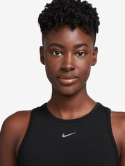 Nike Black Metallic Pro Dri-FIT Cropped Tank Top - Image 1 of 3