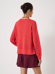 Hush Red Cindy Linen Blend Crew Neck Jumper - Image 3 of 5