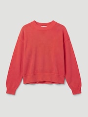 Hush Red Cindy Linen Blend Crew Neck Jumper - Image 5 of 5