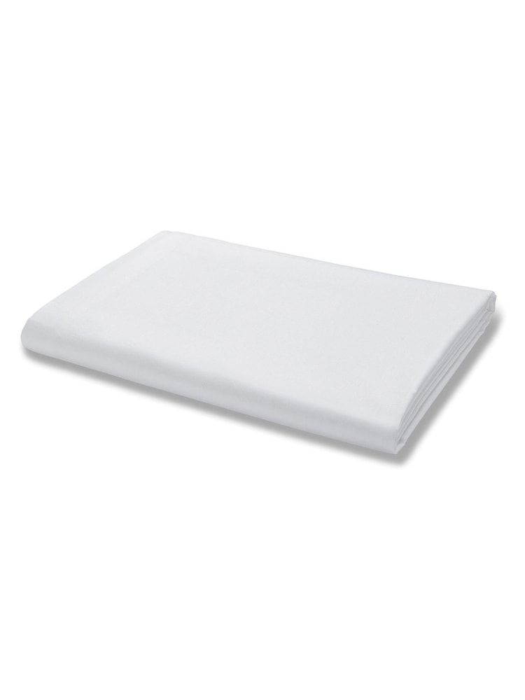 Catherine Lansfield White Percale Flat Sheet - Image 3 of 3