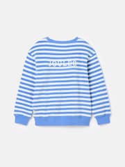 Joules Kids' Ahoy There Blue/White Crew Neck Towelling Sweatshirt - Image 1 of 4