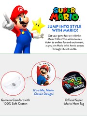 Character White Character Super Mario 100% Cotton White T-Shirt - Image 4 of 5