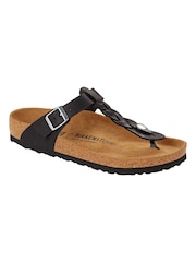 Birkenstock Black Gizeh Braided Oiled Leather Sandals - Image 11 of 12