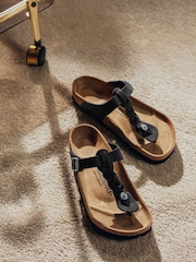 Birkenstock Black Gizeh Braided Oiled Leather Sandals - Image 3 of 12