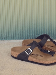 Birkenstock Black Gizeh Braided Oiled Leather Sandals - Image 5 of 12