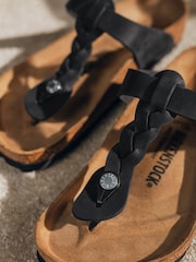Birkenstock Black Gizeh Braided Oiled Leather Sandals - Image 9 of 12