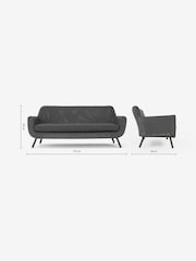 MADE.COM Dark Grey Jonah Garden 3 Seater Sofa Polyrattan - Image 8 of 8