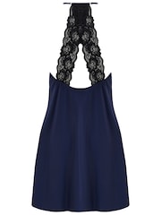 Pour Moi Blue Dusk Satin Lace Chemise - Image 4 of 4