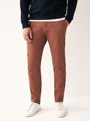 Rust Brown Stretch Chino Trousers - Image 1 of 9