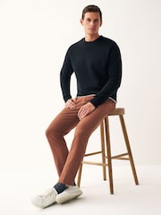 Rust Brown Stretch Chino Trousers - Image 3 of 9