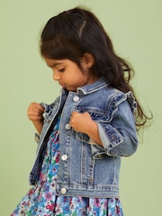 Monsoon Blue Frill Denim Jacket - Image 1 of 8