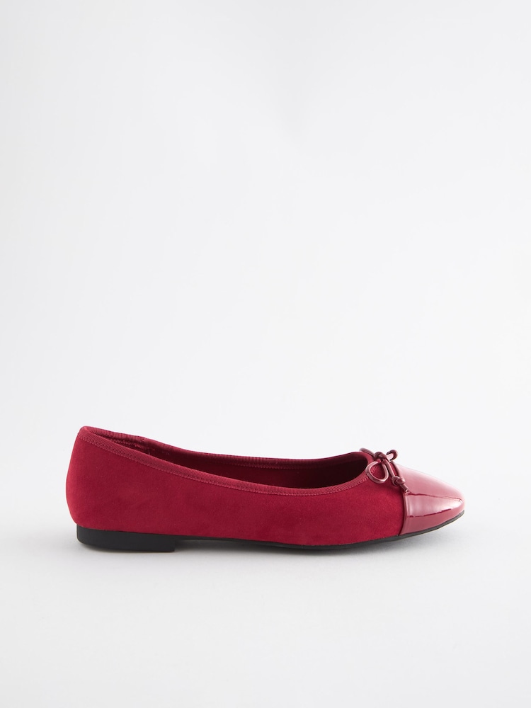 Red Toe Cap Regular/Wide Fit Forever Comfort® Ballerinas Shoes - Image 3 of 6