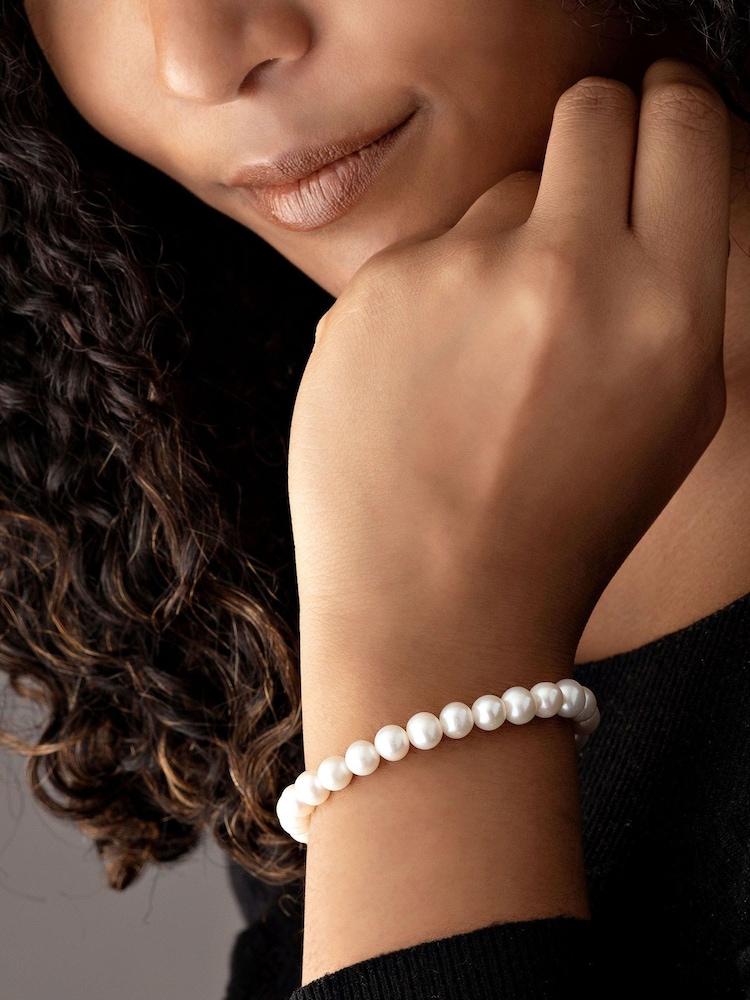 Beaverbrooks Silver Freshwater Pearl Bracelet - Image 3 of 3