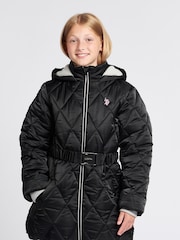 U.S. Polo Assn. Black Belted Puffer Coat - Image 1 of 8