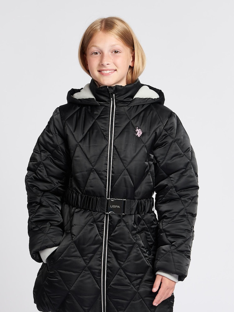 U.S. Polo Assn. Black Belted Puffer Coat - Image 1 of 8
