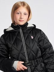 U.S. Polo Assn. Black Belted Puffer Coat - Image 4 of 8