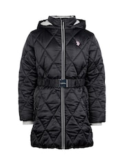 U.S. Polo Assn. Black Belted Puffer Coat - Image 5 of 8