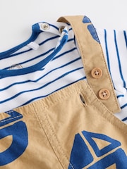 Brown/Navy Boat Baby Woven Dungarees and Bodysuit Set (0mths-2yrs) - Image 11 of 13