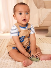 Brown/Navy Boat Baby Woven Dungarees and Bodysuit Set (0mths-2yrs) - Image 2 of 13