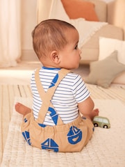 Brown/Navy Boat Baby Woven Dungarees and Bodysuit Set (0mths-2yrs) - Image 3 of 13
