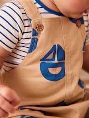 Brown/Navy Boat Baby Woven Dungarees and Bodysuit Set (0mths-2yrs) - Image 5 of 13