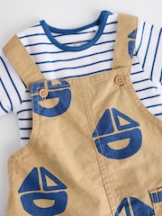 Brown/Navy Boat Baby Woven Dungarees and Bodysuit Set (0mths-2yrs) - Image 8 of 13
