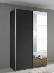Rauch Dark Grey Cameron Wood and Mirror Sliding Semi 1.3m Sliding Fitted Wardrobe - Image 1 of 2