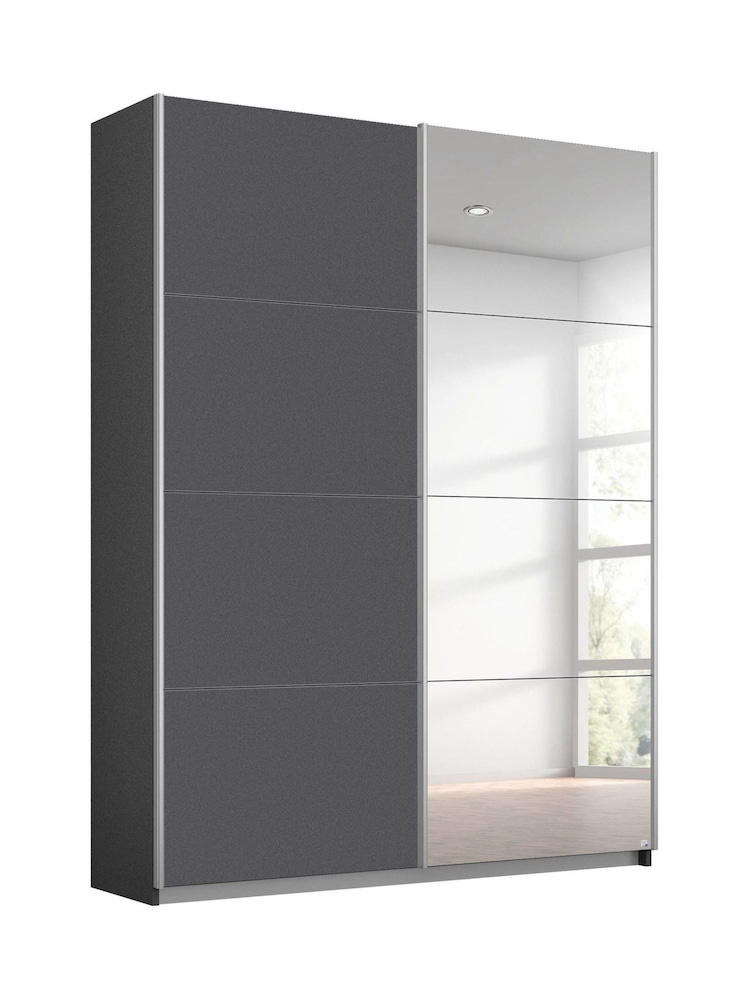 Rauch Dark Grey Cameron Wood and Mirror Sliding Semi 1.3m Sliding Fitted Wardrobe - Image 2 of 2