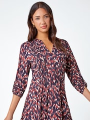 Roman Brown Animal Print Stretch Jersey Top - Image 1 of 5