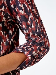 Roman Brown Animal Print Stretch Jersey Top - Image 5 of 5