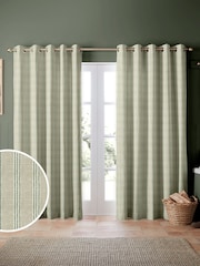 Emily Bond Sage Green George Stripe Made to Measure Curtains - Image 1 of 9