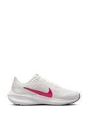Blanc/Rose - Nike Air Zoom Pegasus 40 Baskets de running sur route - Image 1 of 10