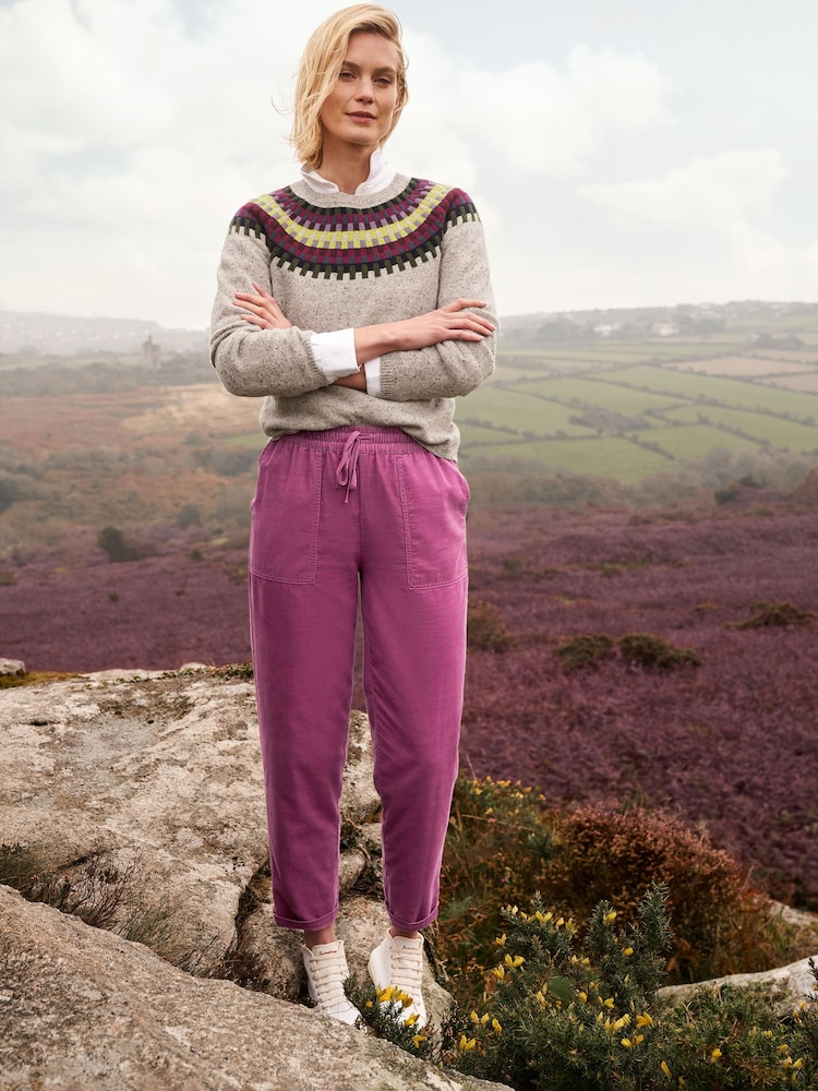 Seasalt Cornwall Purple Dayby Cord Trousers - Image 1 of 6
