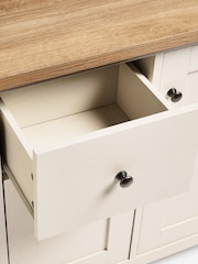 Cream Malvern Oak Effect Large Slim Sideboard - Image 3 of 7