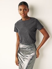 Grey The Everyday Crew Neck Cotton Rich Short Sleeve T-Shirt - Image 1 of 6