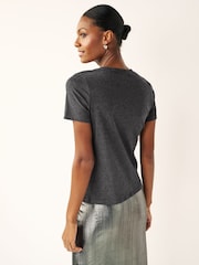 Grey The Everyday Crew Neck Cotton Rich Short Sleeve T-Shirt - Image 3 of 6