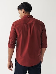 Dark Red Regular Fit Long Sleeve Oxford Shirt - Image 2 of 8
