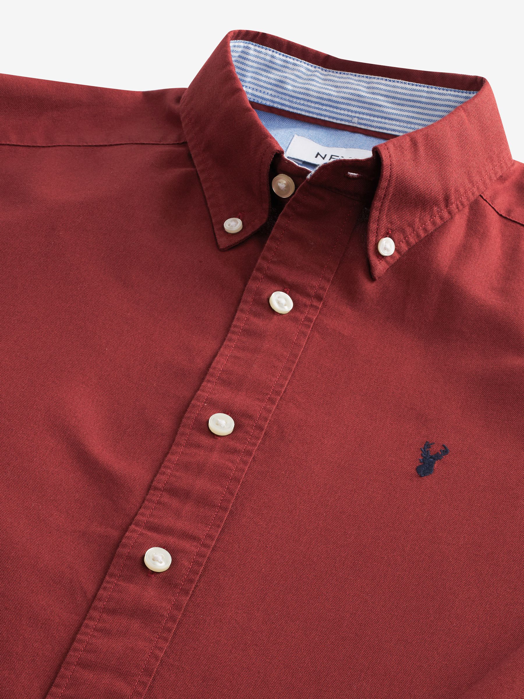 Buy Dark Red Regular Fit Long Sleeve Oxford Shirt from Next USA