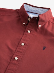 Dark Red Regular Fit Long Sleeve Oxford Shirt - Image 7 of 8
