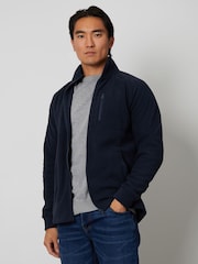 Threadbare Navy Zip Up Microfleece Jacket - Image 1 of 4