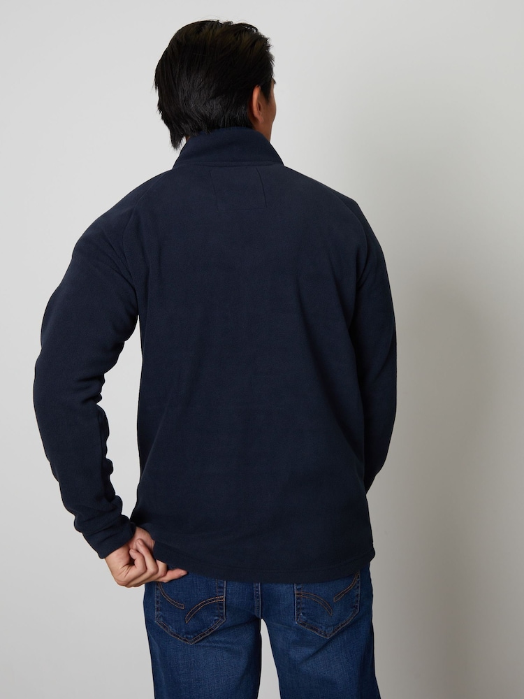 Threadbare Navy Zip Up Microfleece Jacket - Image 2 of 4