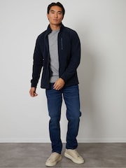 Threadbare Navy Zip Up Microfleece Jacket - Image 3 of 4