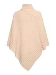 Kaffe Cream Ester Cable Knit High Neck Poncho - Image 6 of 6