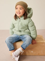 Sage Green Shower Resistant Padded Coat (3mths-7yrs) - Image 2 of 8