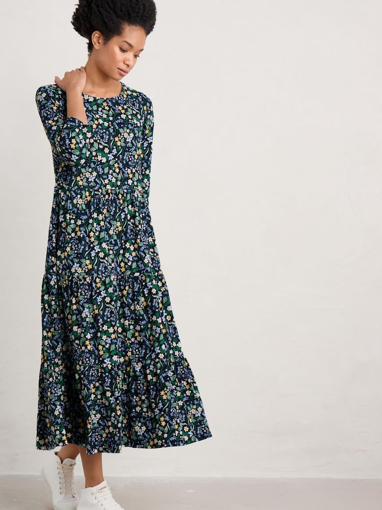 Seasalt Cornwall Blue Line Strokes Dress - Image 1 of 5 Seasalt Cornwall Blue Line Strokes Dress - Image 1 of 5